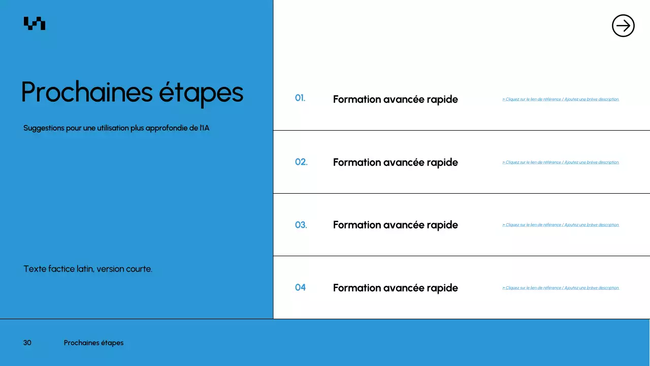 Présentation du document de cours Blue Modern AI