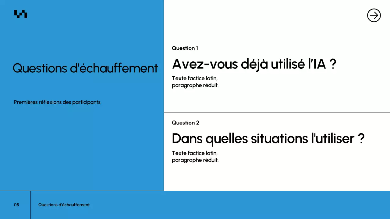 Présentation du document de cours Blue Modern AI