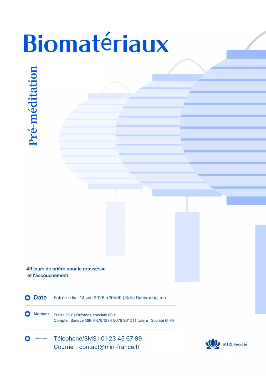 Guide des événements simples bleus