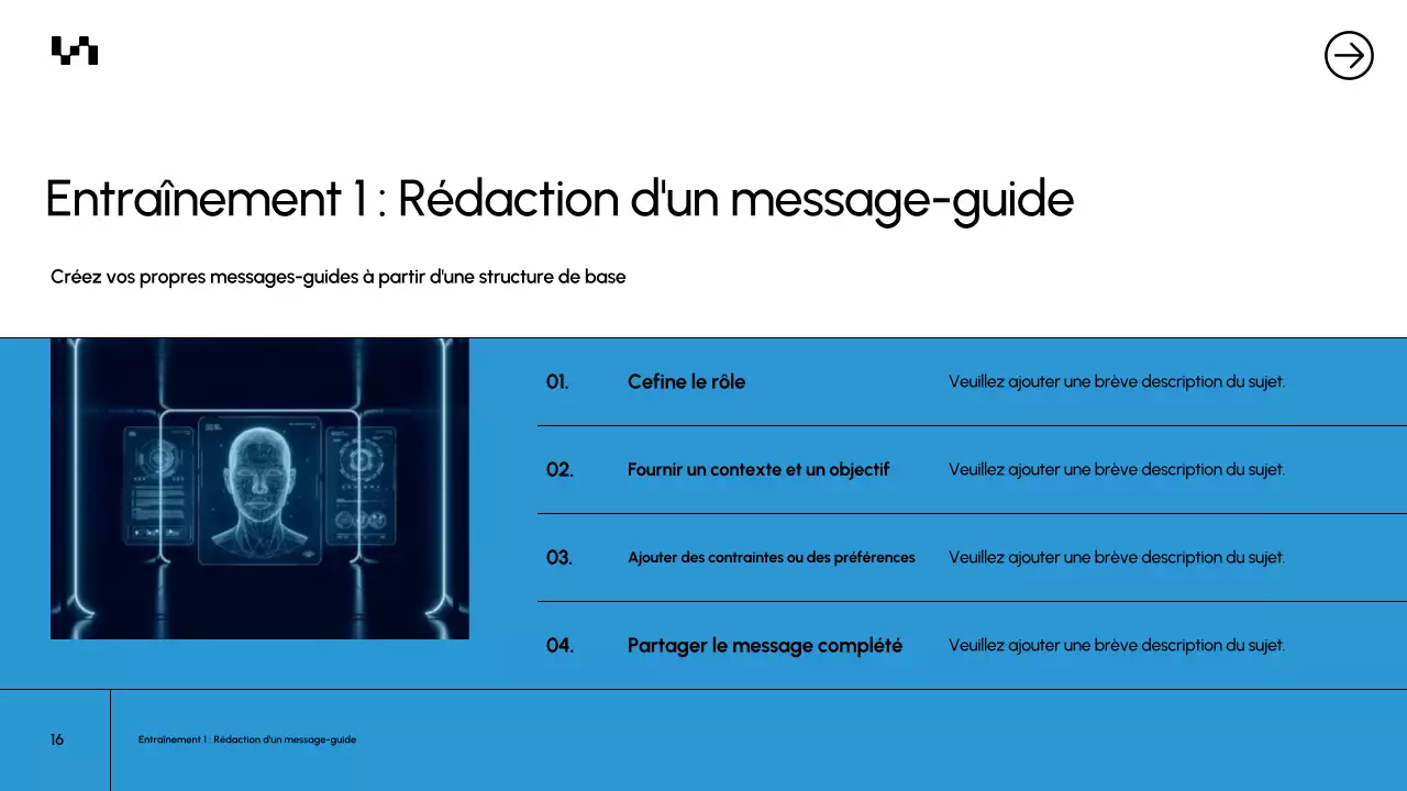 Présentation du document de cours Blue Modern AI