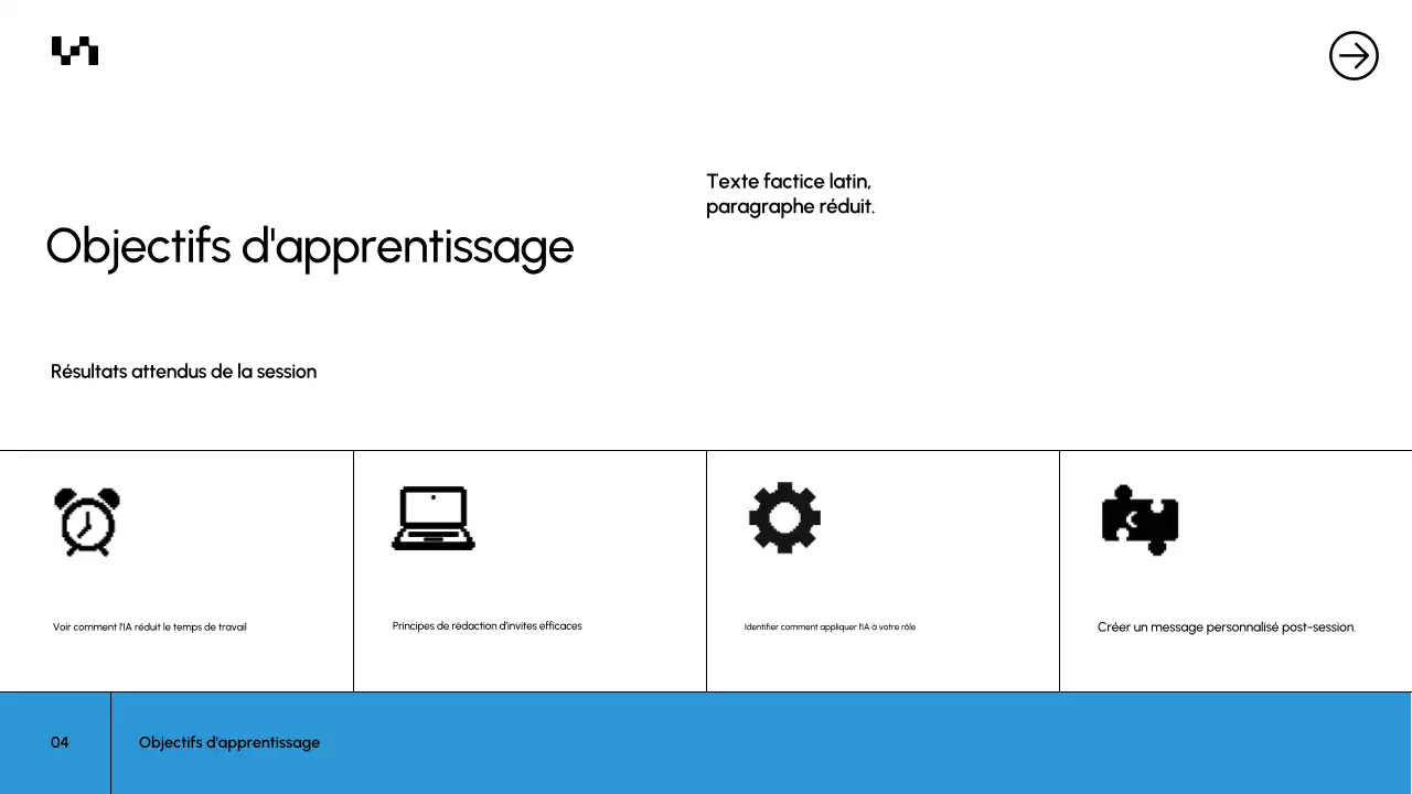 Présentation du document de cours Blue Modern AI
