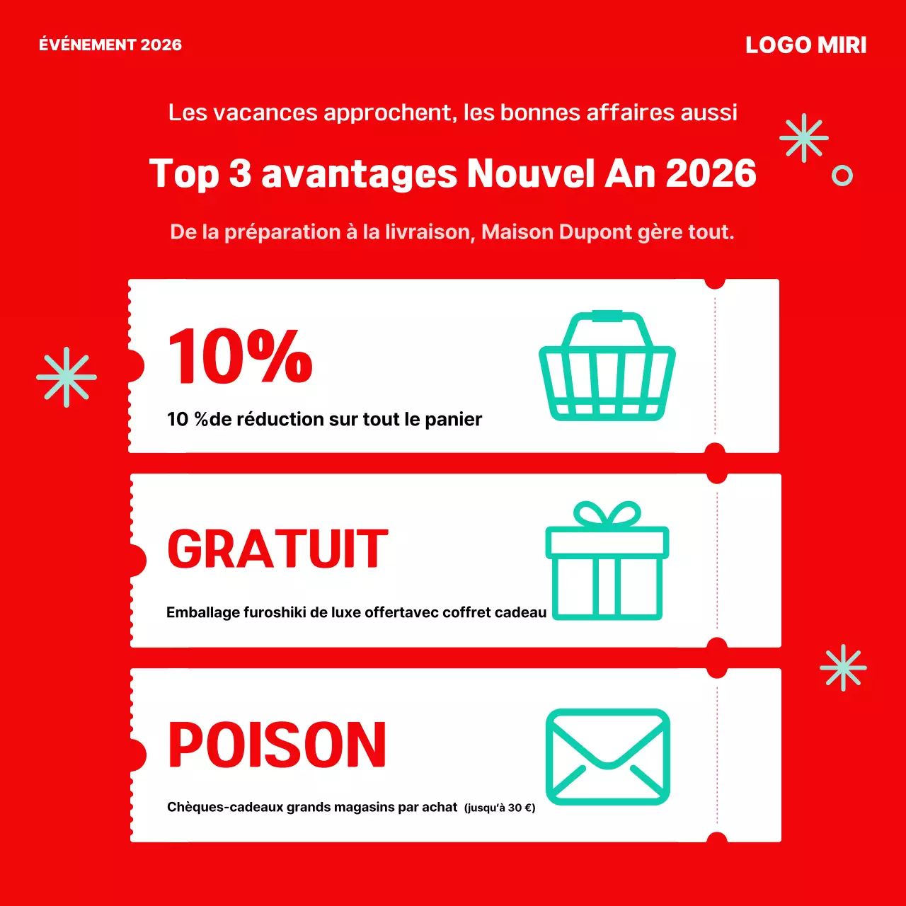 Événement de vacances Red Simple