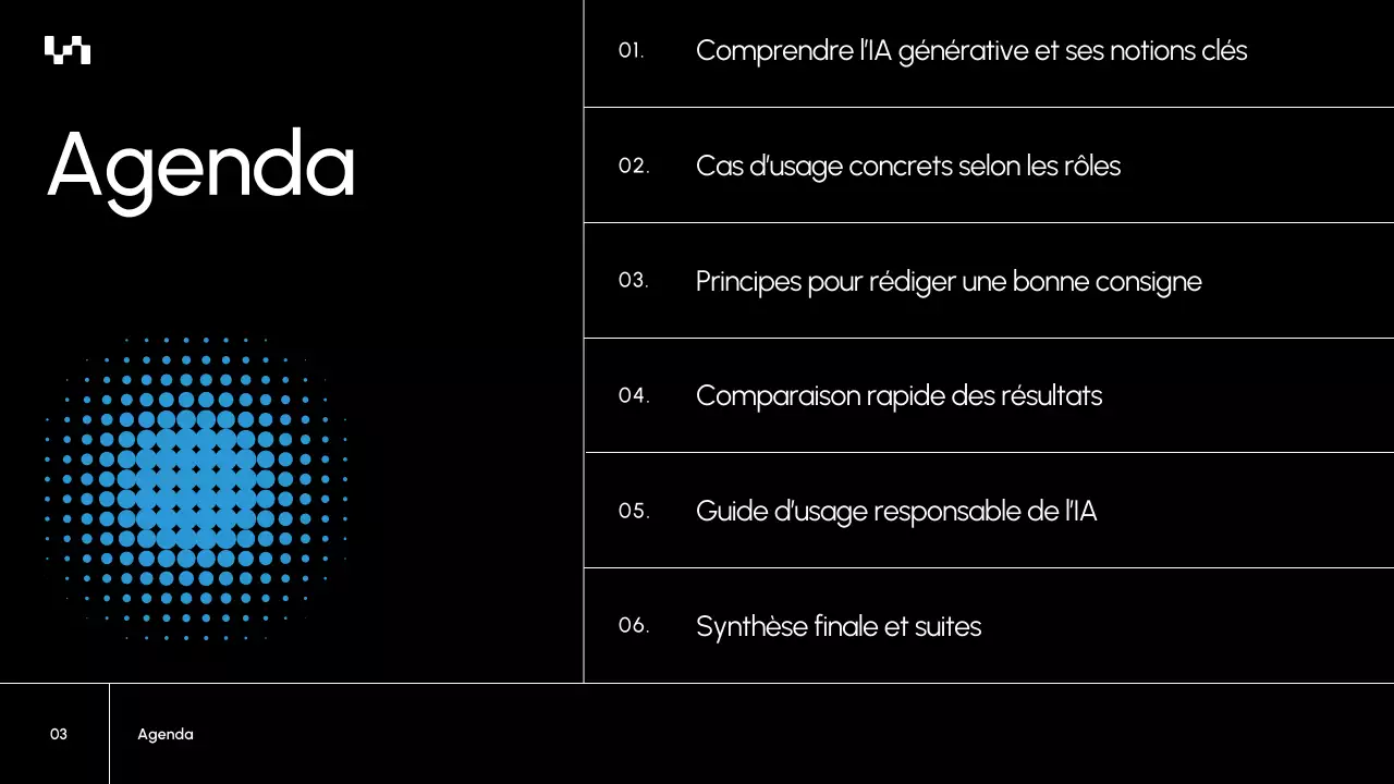 Présentation du document de cours Blue Modern AI