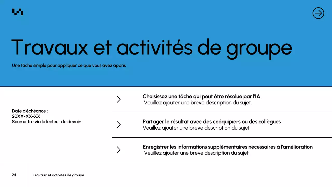 Présentation du document de cours Blue Modern AI