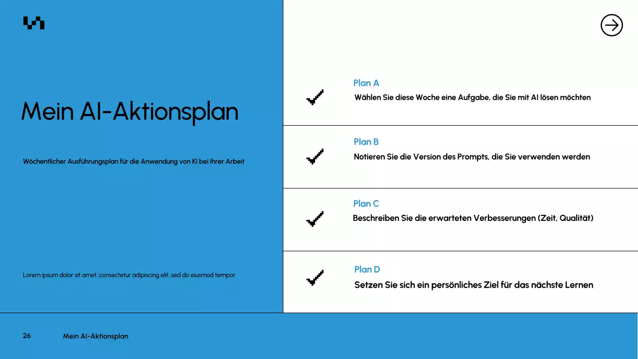 Präsentation des Blue Modern AI-Kursdokuments
