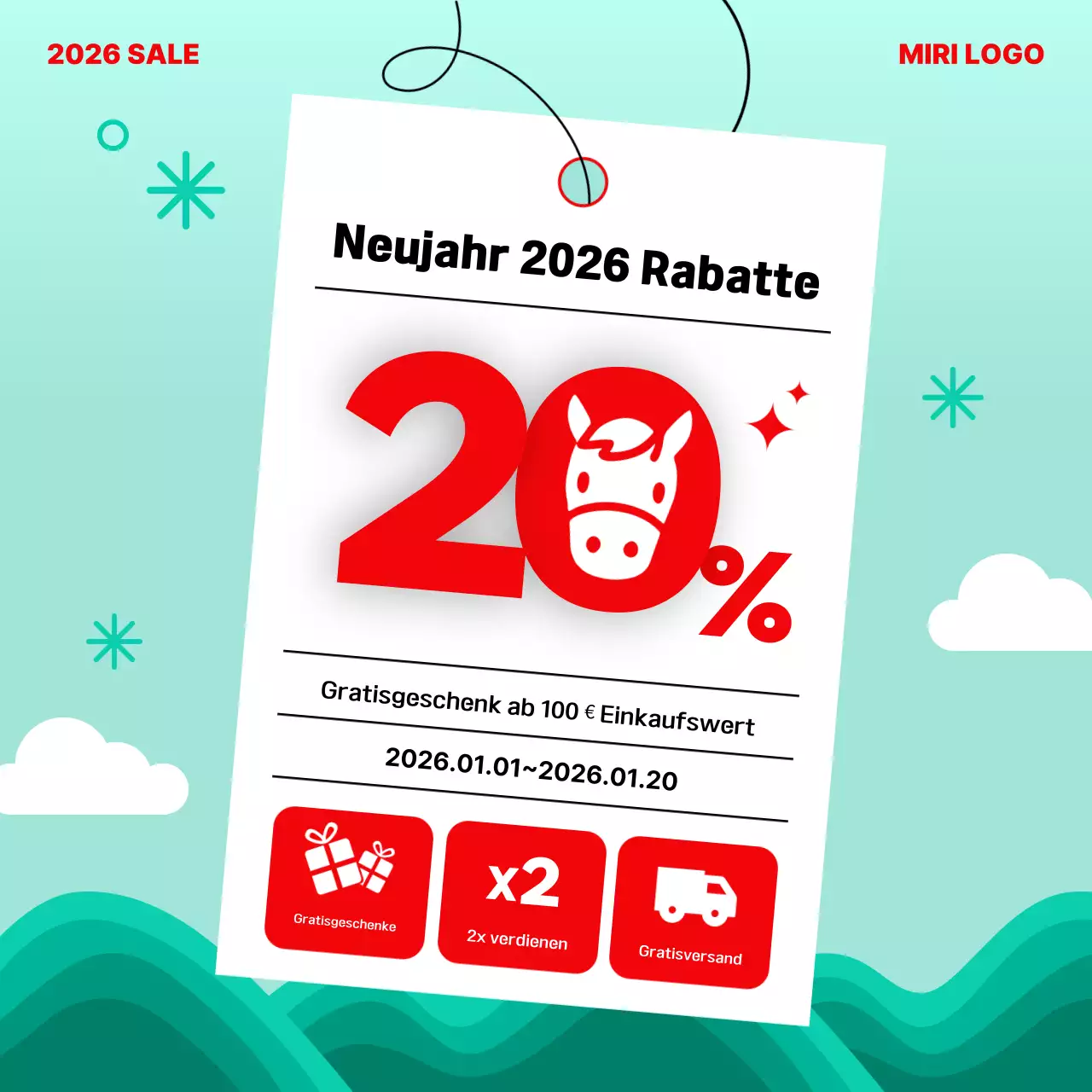 Rotes einfaches Feiertagsevent