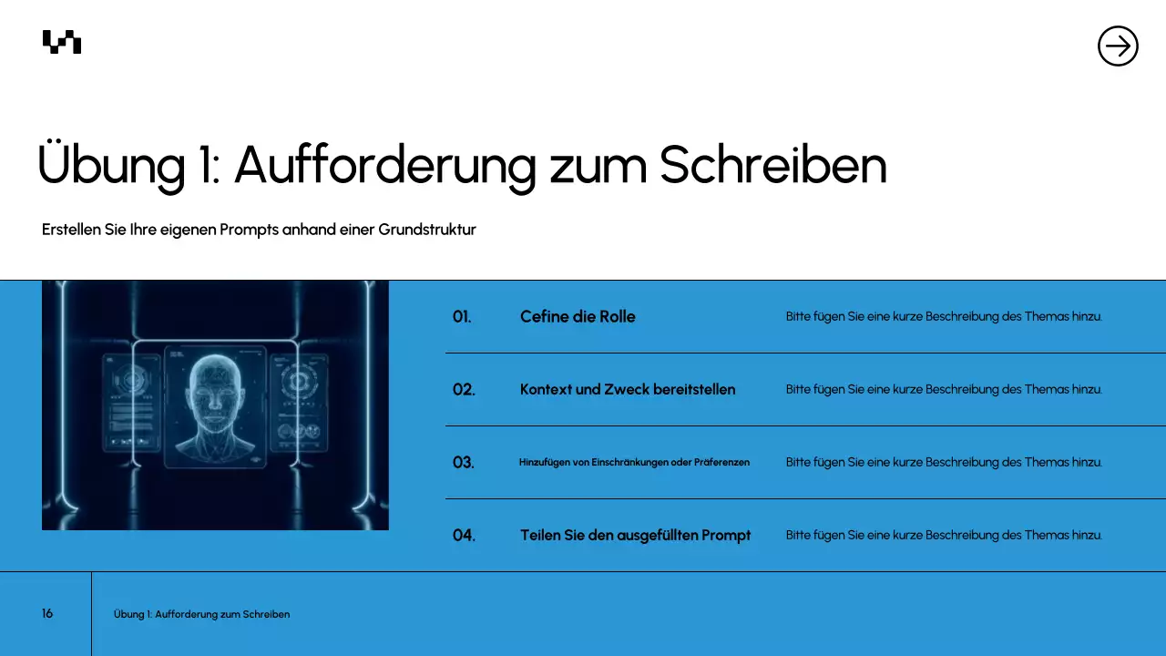Präsentation des Blue Modern AI-Kursdokuments