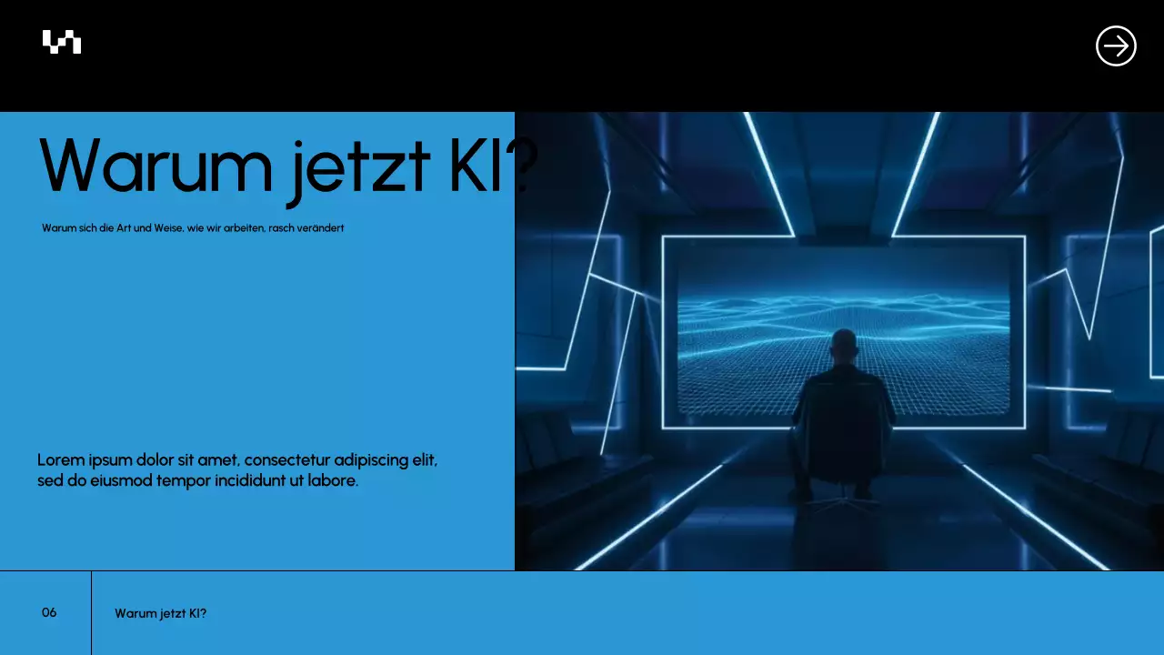 Präsentation des Blue Modern AI-Kursdokuments