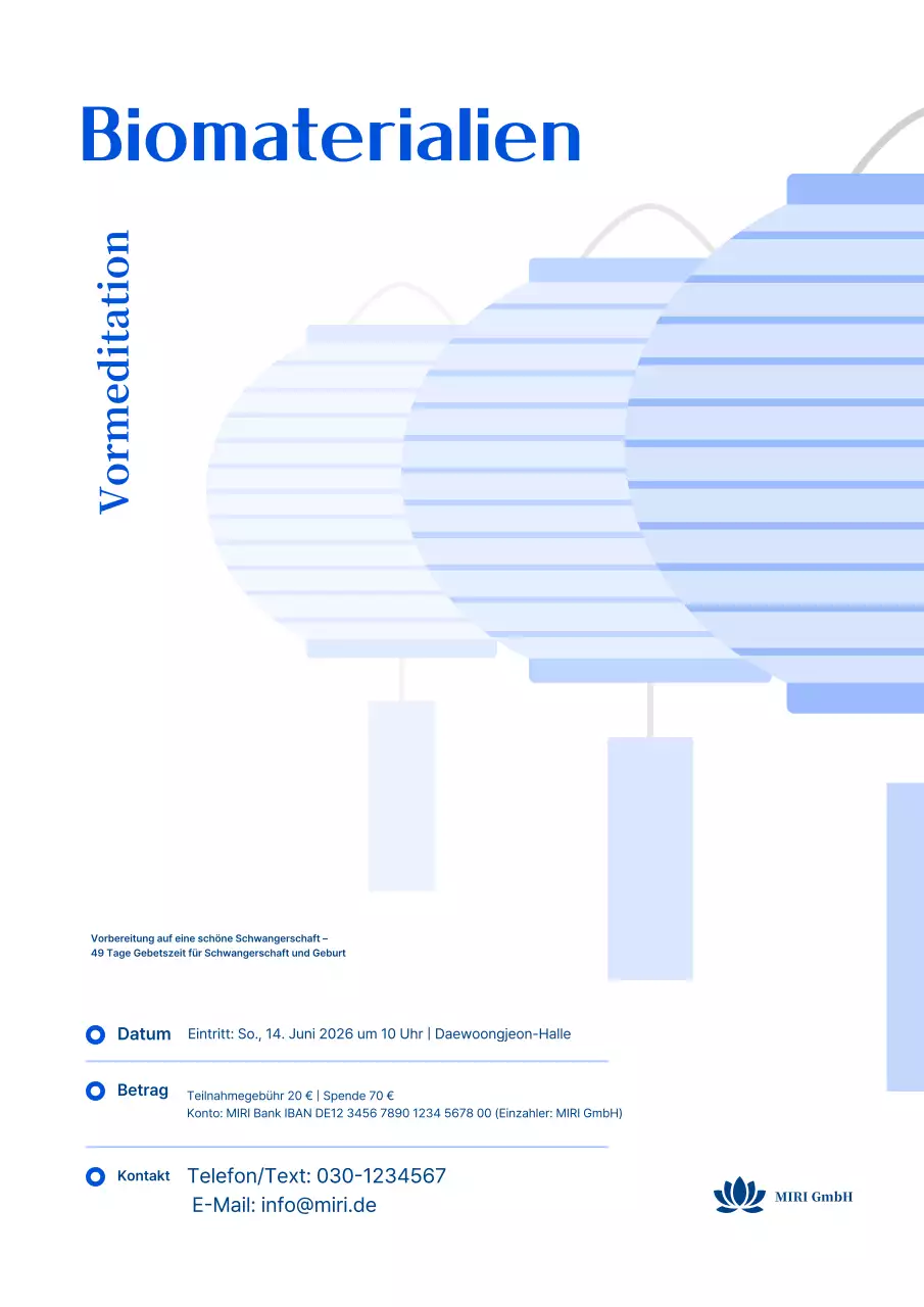 Einfacher Veranstaltungsleitfaden von Blue