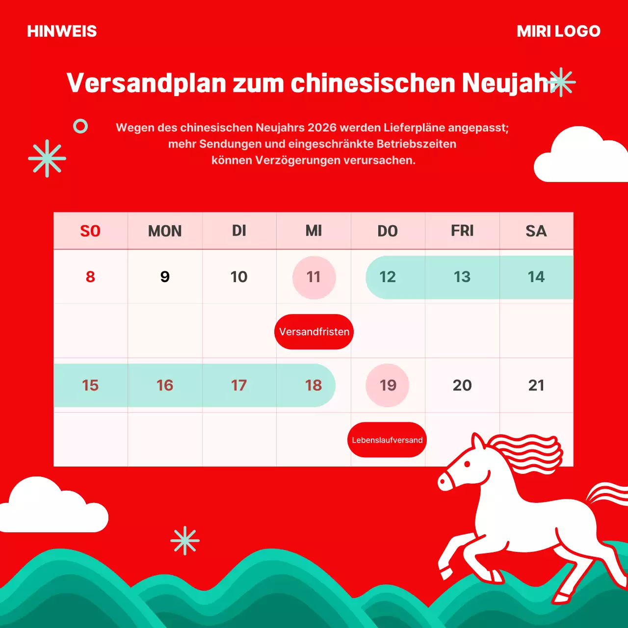 Rotes einfaches Feiertagsevent