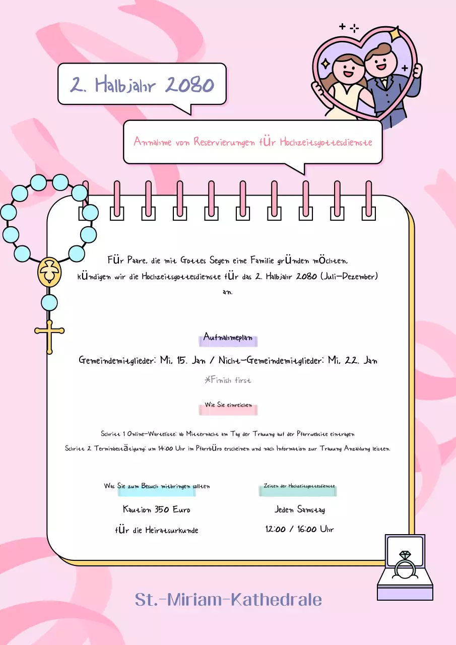 Pink Baby's Hochzeitsführer