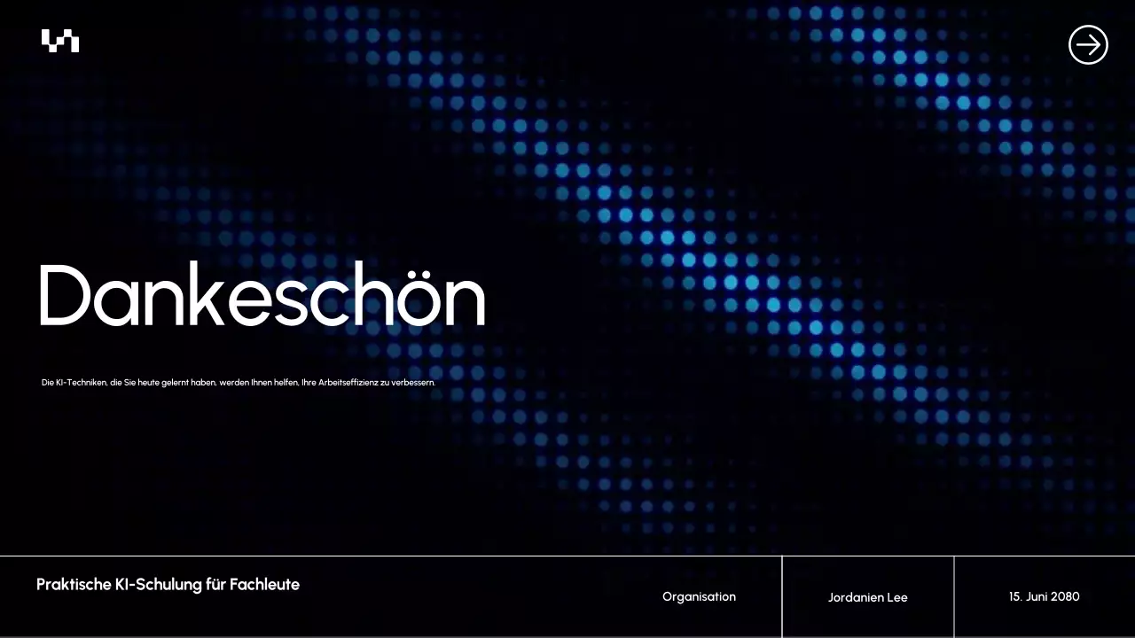 Präsentation des Blue Modern AI-Kursdokuments