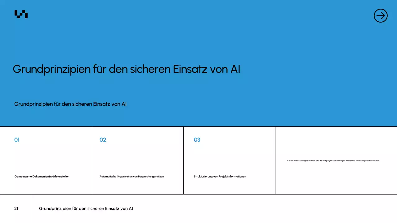 Präsentation des Blue Modern AI-Kursdokuments