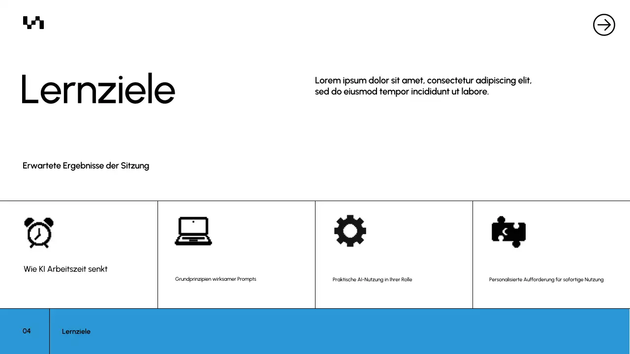 Präsentation des Blue Modern AI-Kursdokuments