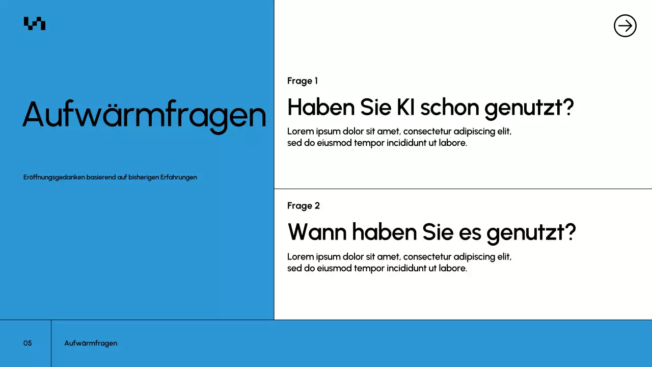 Präsentation des Blue Modern AI-Kursdokuments