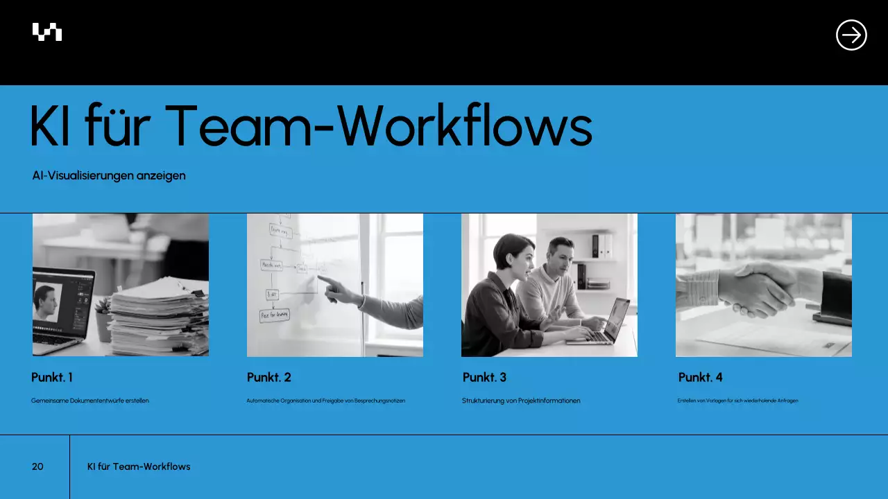 Präsentation des Blue Modern AI-Kursdokuments