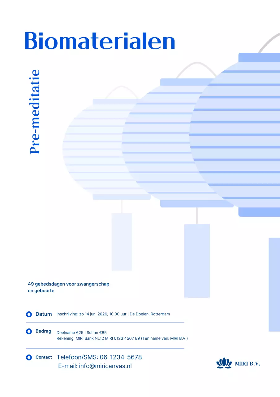 Blauwe eenvoudige evenementengids