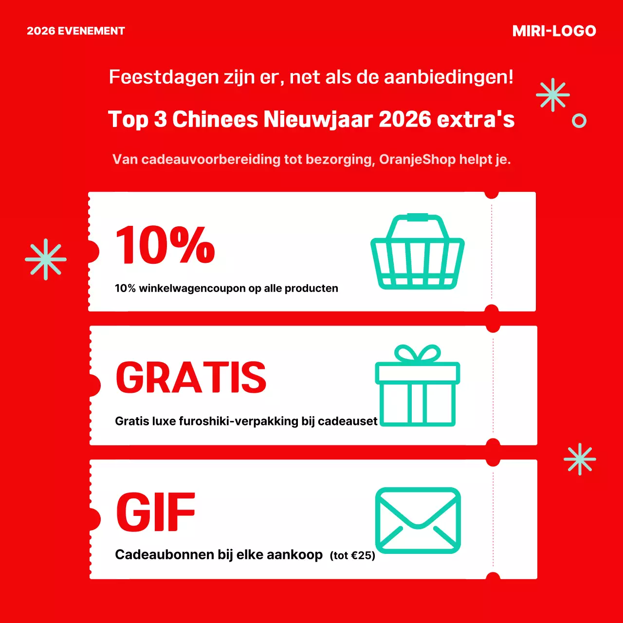 Rood Eenvoudig Vakantie-evenement