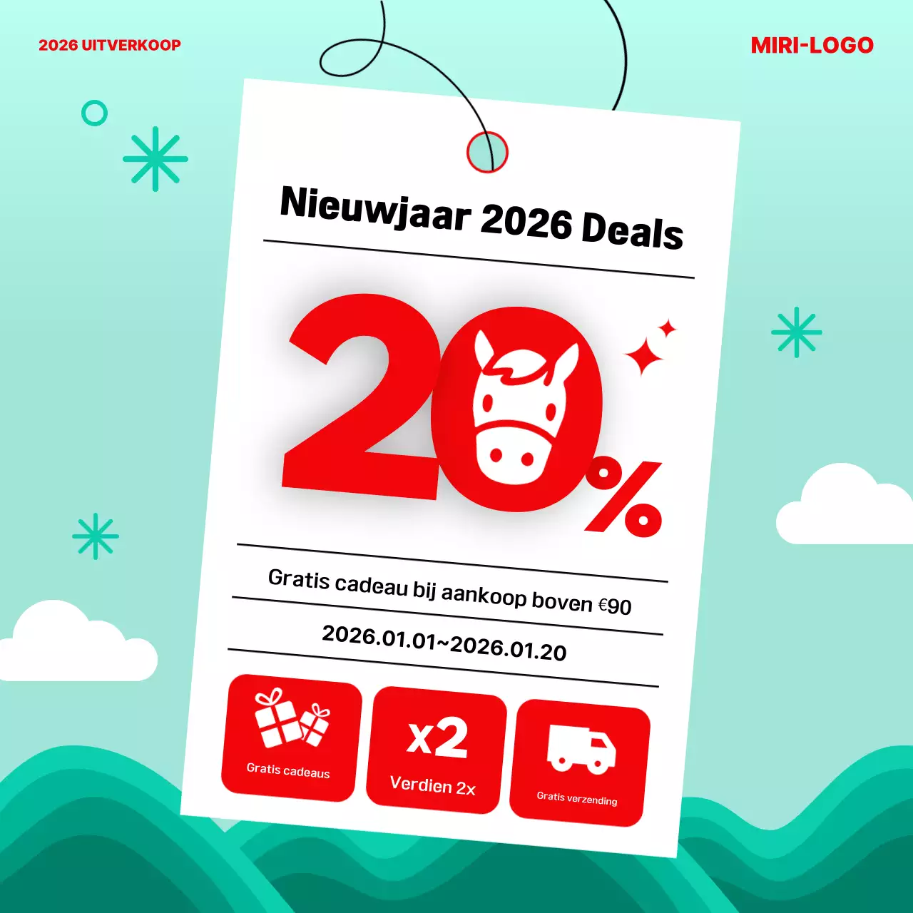 Rood Eenvoudig Vakantie-evenement