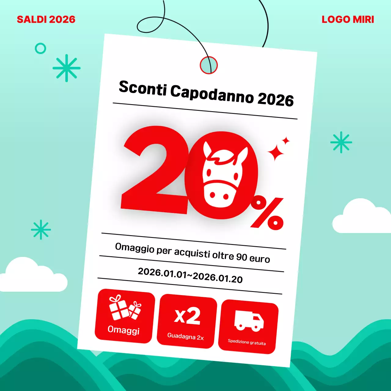 Evento festivo semplice rosso