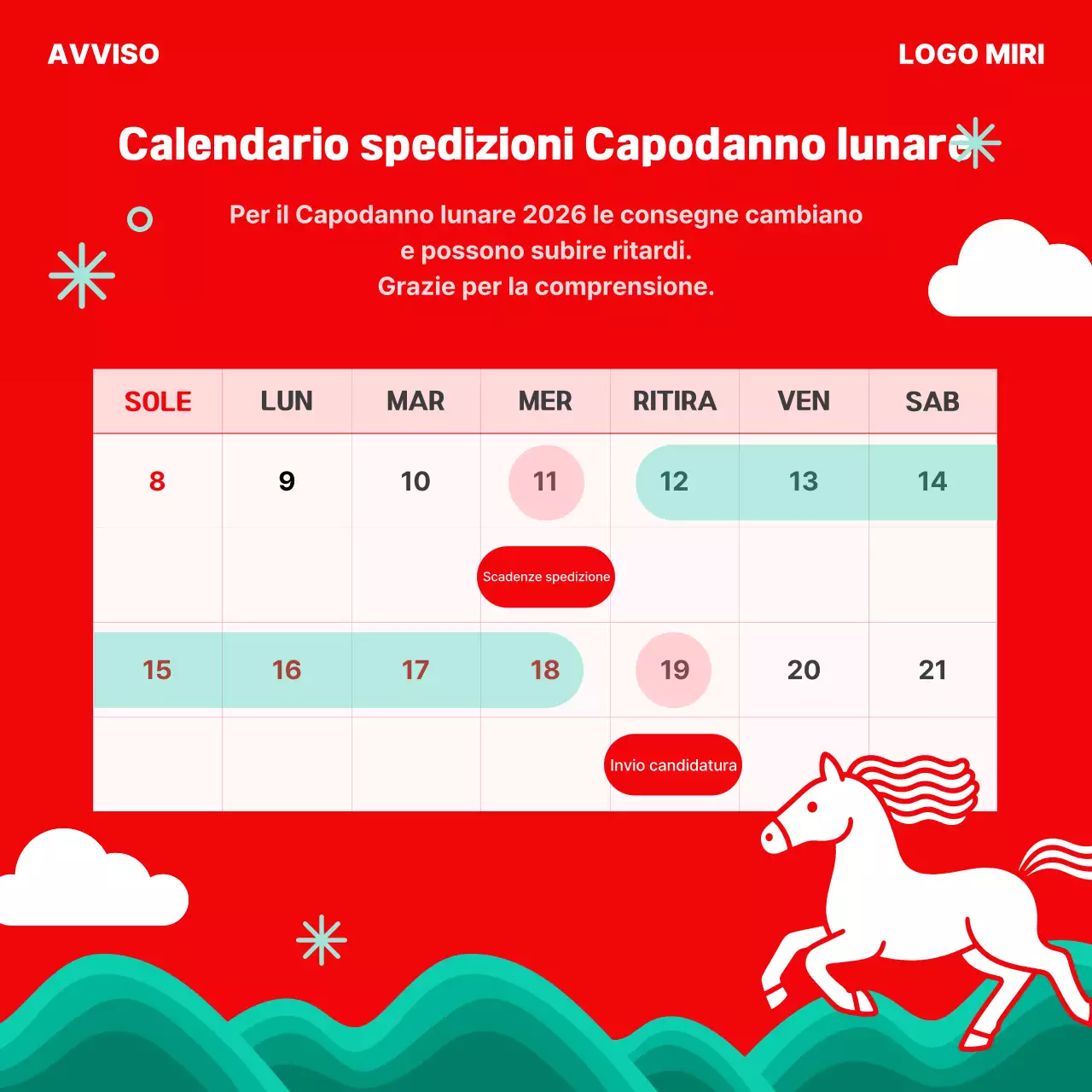 Evento festivo semplice rosso