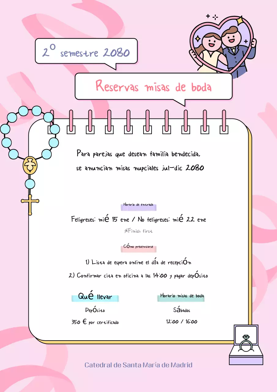 Guía de bodas de Pink Baby