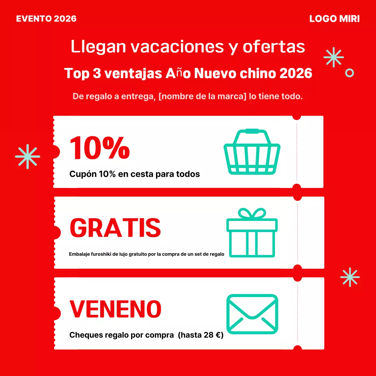 Evento festivo simple rojo