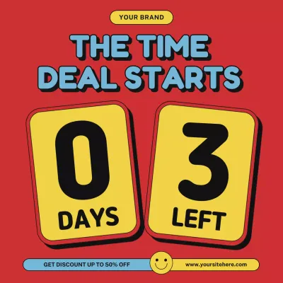 레드 카툰 세일 프로모션