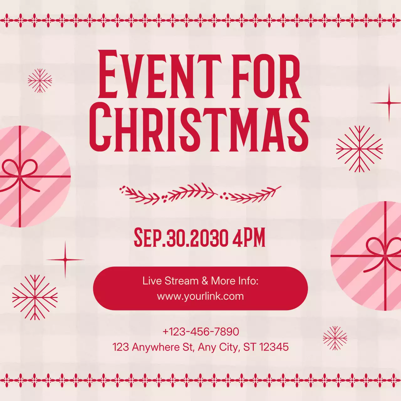 레트로 크리스마스 휴일 기념 행사 광고 소셜 미디어 스퀘어