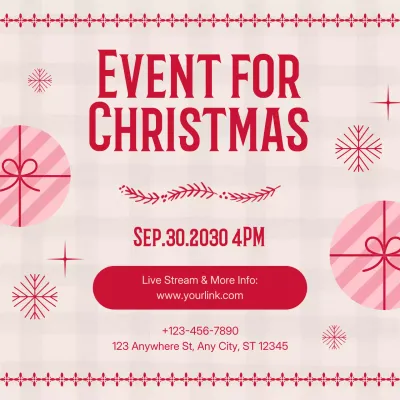 레트로 크리스마스 휴일 기념 행사 광고 소셜 미디어 스퀘어