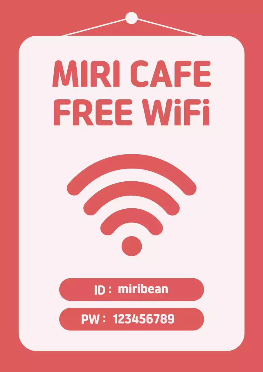 빨강 심플 와이파이 안내