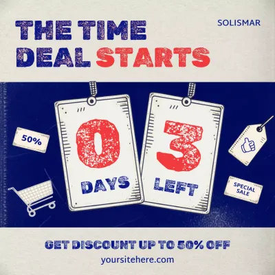 블루 레트로 세일 프로모션