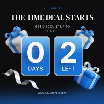 파란색 모던 세일 프로모션 포스터