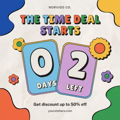 Colorful Retro Sale Announcement Promotion Poster