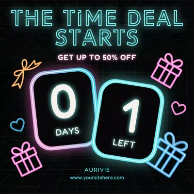 네온 모던 세일 프로모션 소셜 미디어 스퀘어