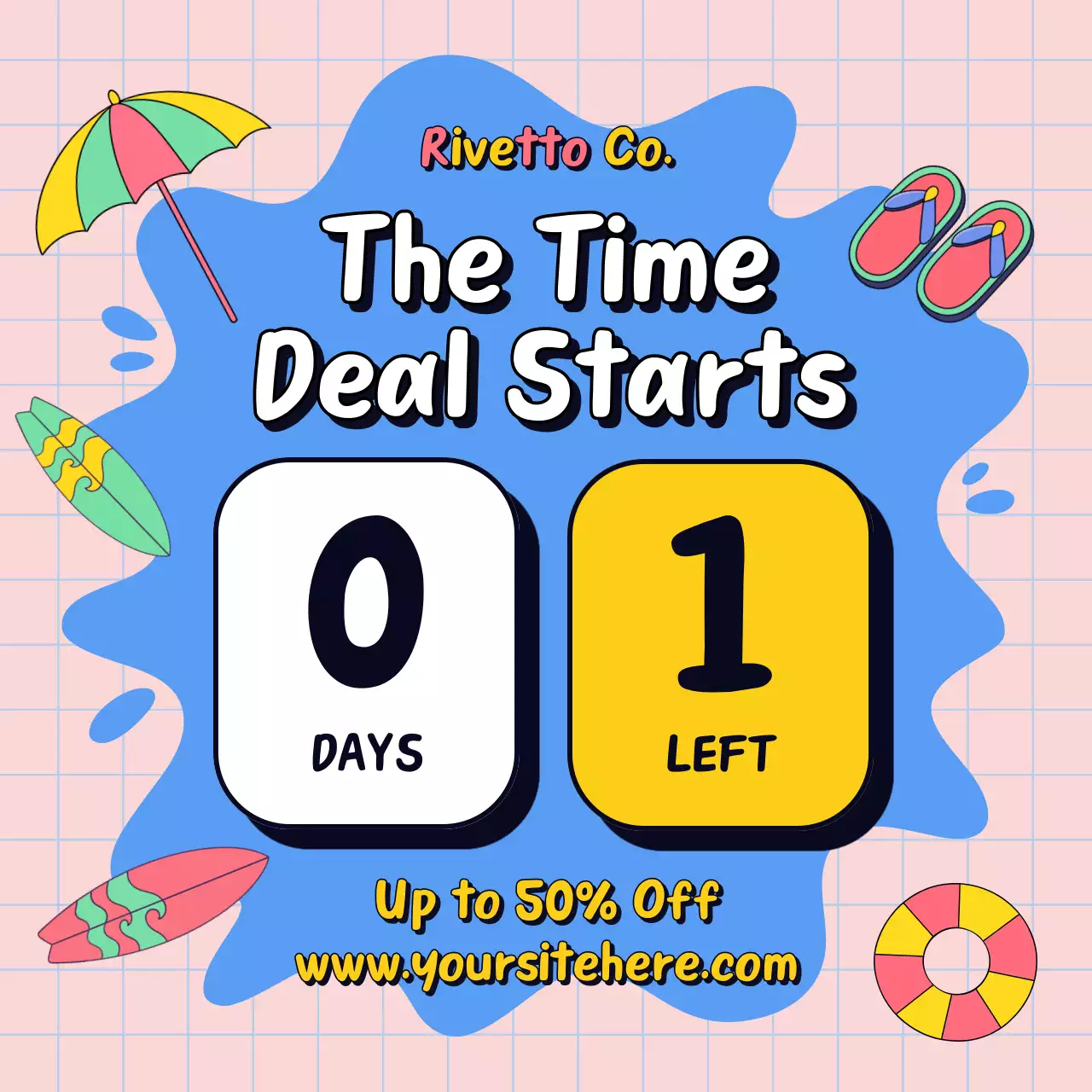 Unggahan Instagram Iklan Promosi Penjualan Retro Berwarna-warni