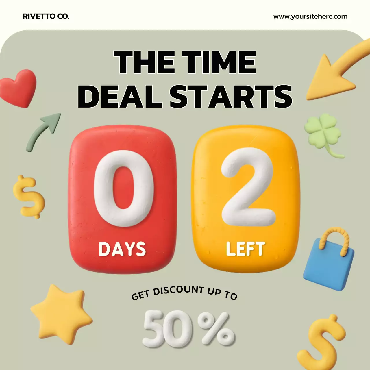 Promosi Diskon Retro Kuning di Instagram