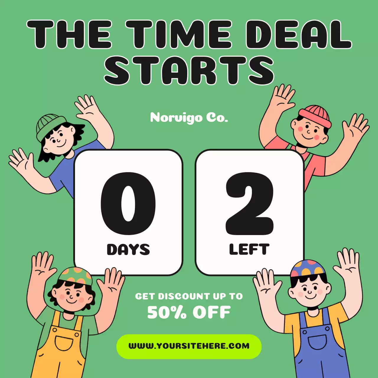 친환경적인 재미있는 세일 프로모션 인스타그램 게시물