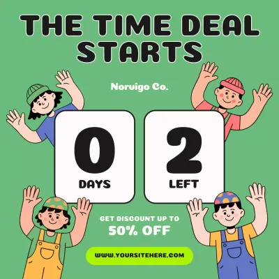 친환경적인 재미있는 세일 프로모션 인스타그램 게시물