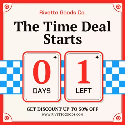 레드 레트로 세일 프로모션 소셜 미디어 스퀘어