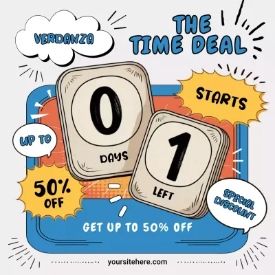 블루 코믹 할인 광고 인스타그램 게시물