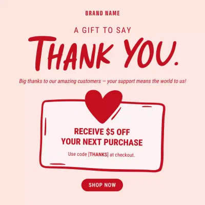 레드 모던 할인 선물 소셜 미디어 스퀘어