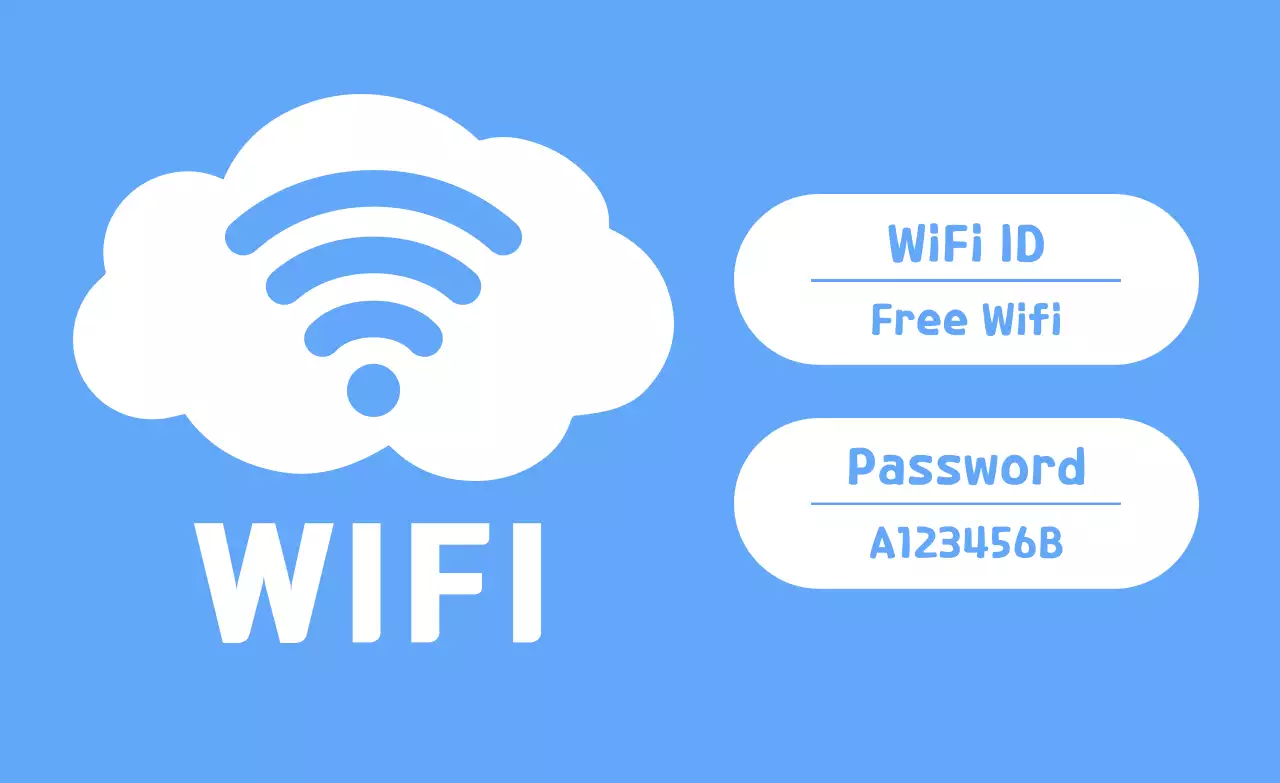 하늘색 심플 와이파이 안내