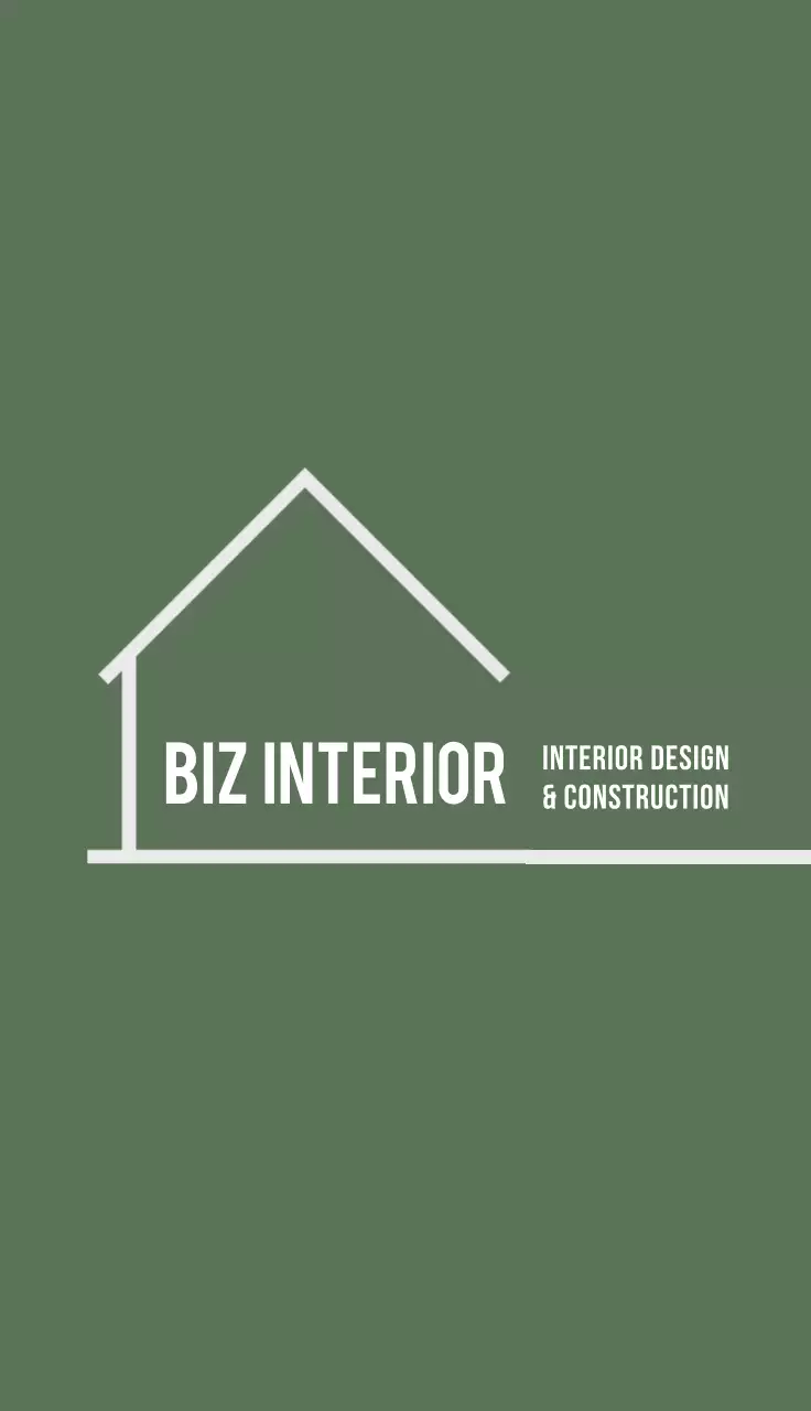 카키 미니멀 인테리어디자인 로고 명함