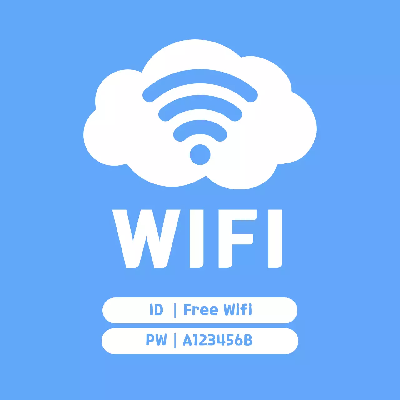 하늘색 심플 와이파이 안내