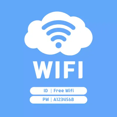 하늘색 심플 와이파이 안내