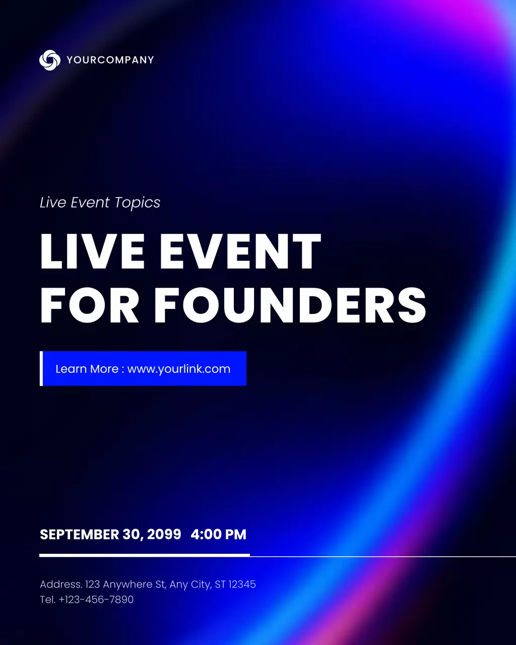 blue modern event announcement