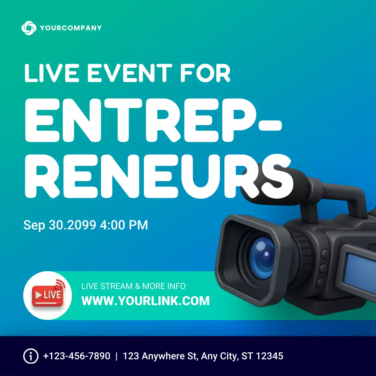 teal modern entrepreneur event