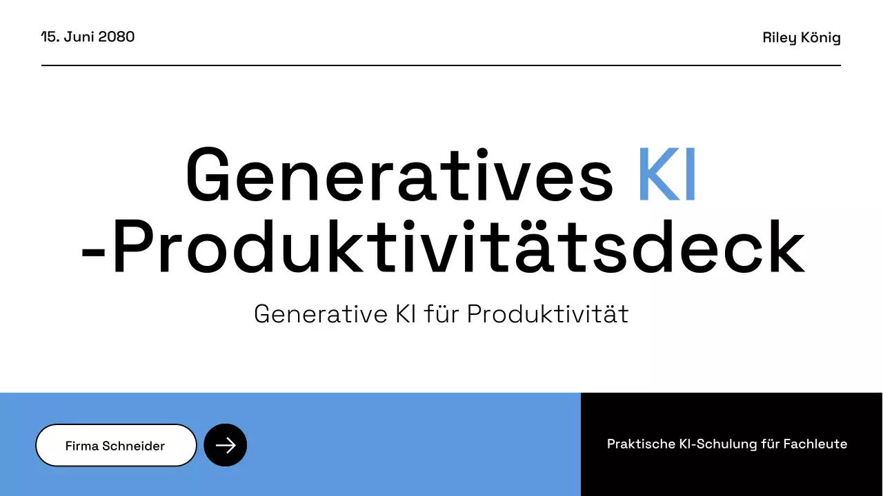 Präsentation des Geschäftsplans von Blue Modern AI