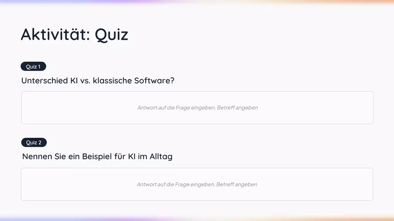 Einfache KI-Präsentation von White